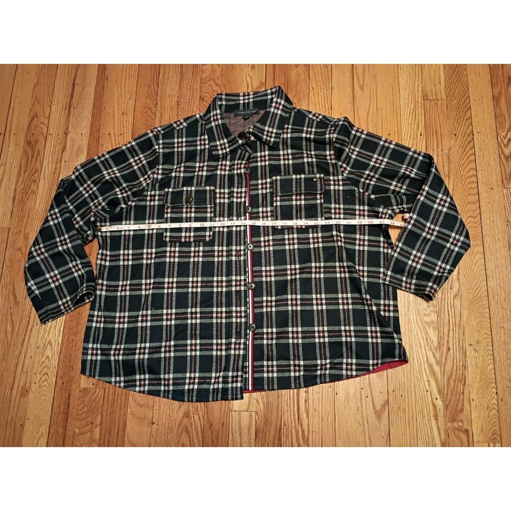 Tommy Hilfiger Flannel Shirt Jacket Plaid Shacket Button Front Women's Size 2X